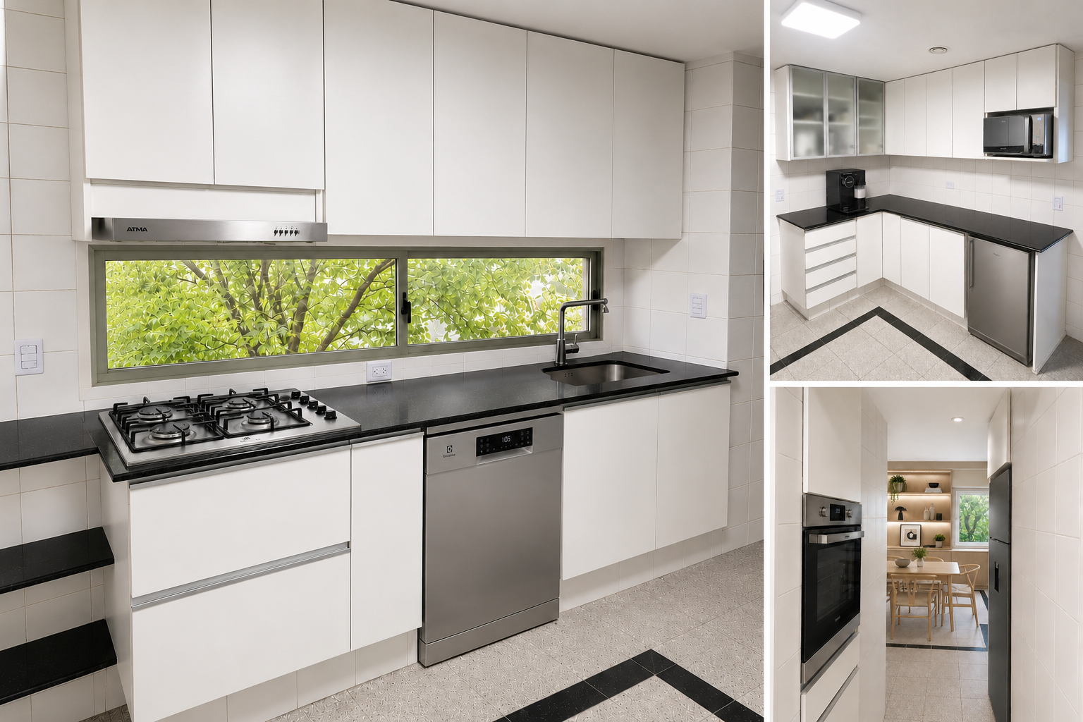 Cocina renovada con mueble bajo mesada. Muebles a medida